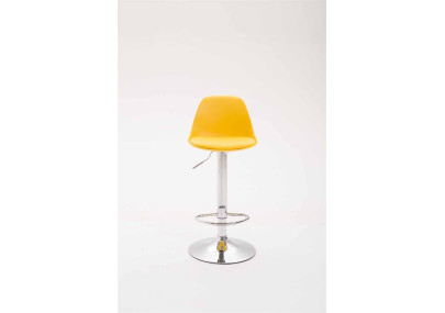 Tabouret de bar Kiel en cuir artificiel jaune