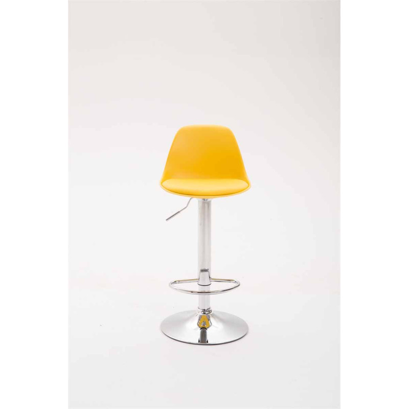 Sgabello di design KIEL in polipropilene e similpelle cromo,giallo
