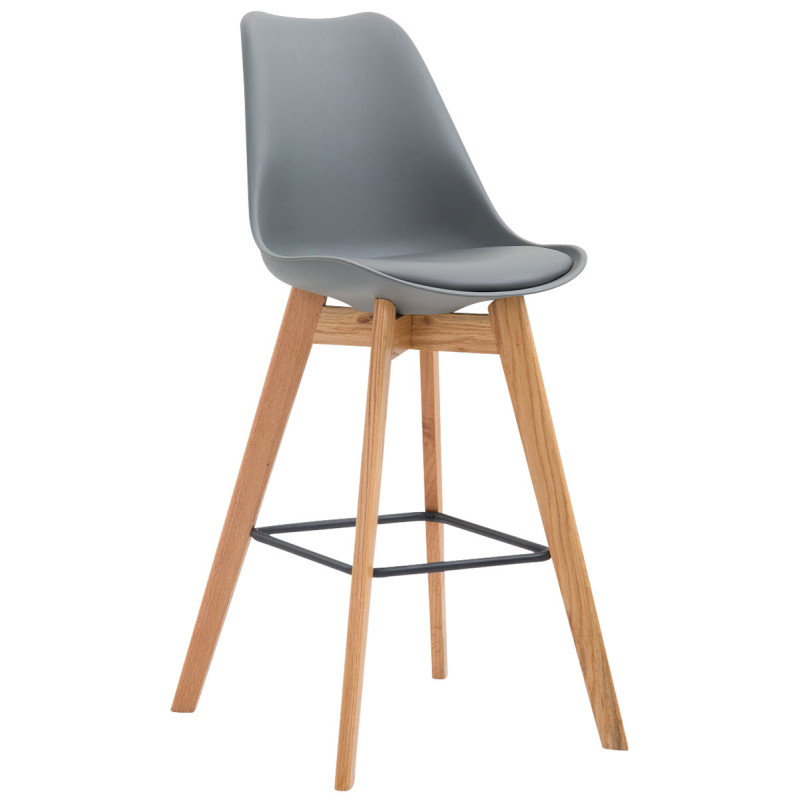 Tabouret de bar Metz, plastique, Natura gris