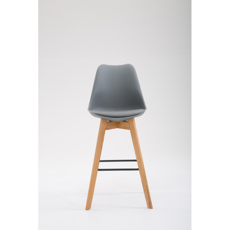Tabouret de bar Metz, plastique, Natura gris
