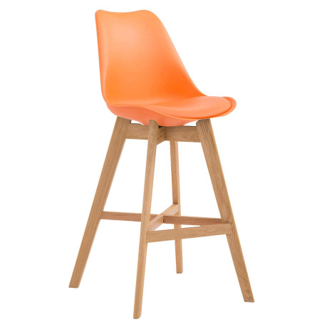 Tabouret de bar Cannes, plastique, finition naturelle orange