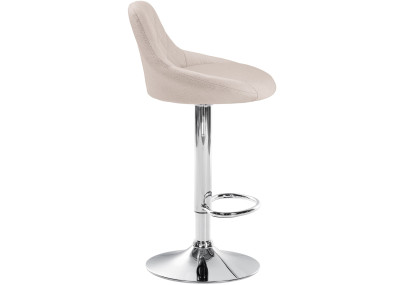 Tabouret de bar Lazio tissu chrome crème