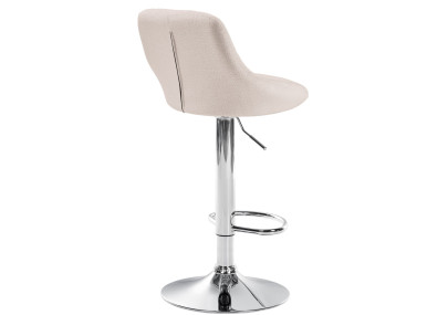 Tabouret de bar Lazio tissu chrome crème