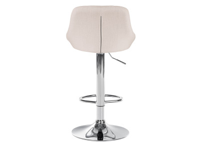 Tabouret de bar Lazio tissu chrome crème