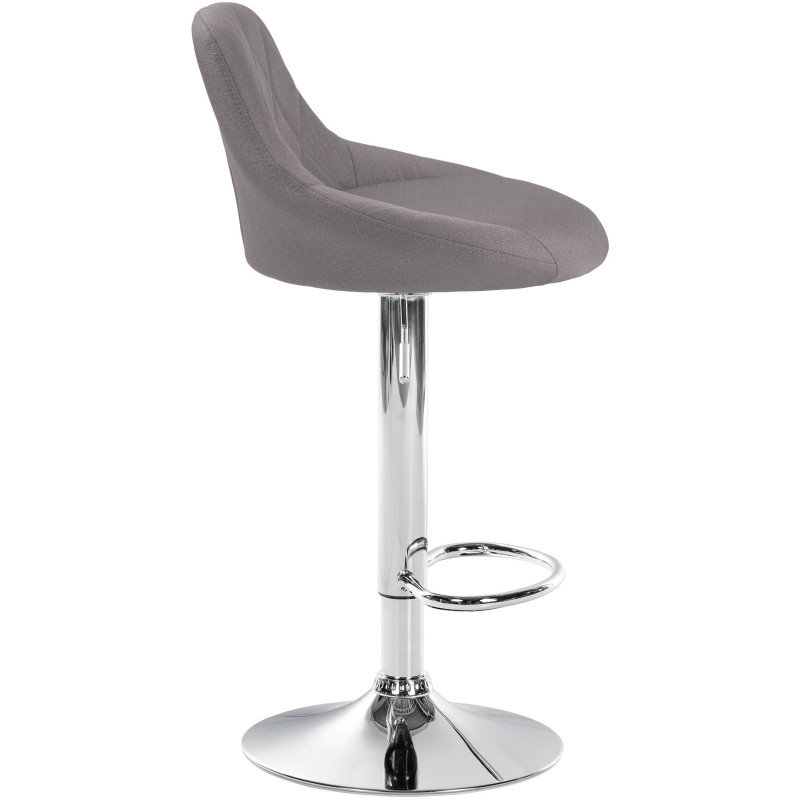 Tabouret de bar Lazio en tissu gris chrome