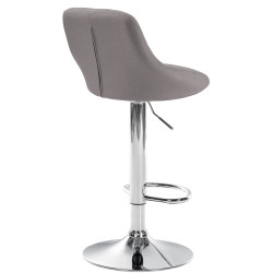 Tabouret de bar Lazio en tissu gris chrome