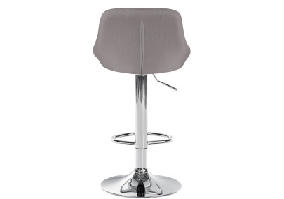 Tabouret de bar Lazio, tissu, gris chromé
