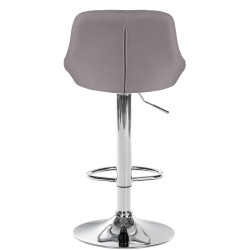 Tabouret de bar Lazio en tissu gris chrome