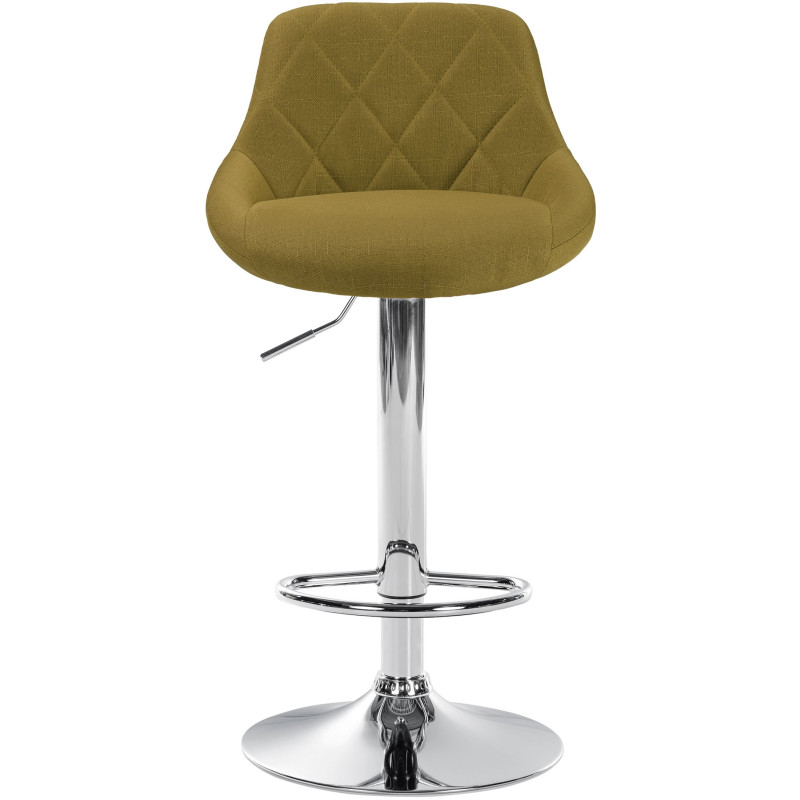 Tabouret de bar Lazio, tissu, chrome vert