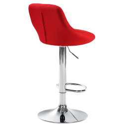 Tabouret de bar Lazio, tissu, chrome rouge