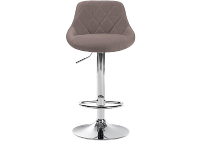 Tabouret de bar Lazio, tissu, chrome, taupe