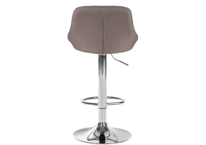 Tabouret de bar Lazio, tissu, chrome, taupe