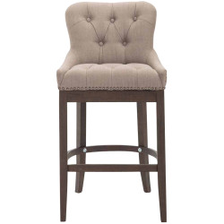 Tabouret de bar en tissu Lakewood, style antique taupe