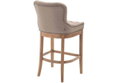 Tabouret de bar Lakewood en tissu, taupe clair antique