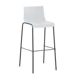 Tabouret de bar Hoover, piètement à 4 pieds, noir blanc