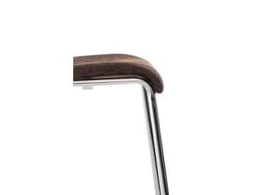 Taburete Hover en Tela & Base de 4 Patas Marrón,Cromado