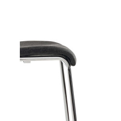 Tabouret de bar Hoover tissu 4 pieds structure chrome gris foncé