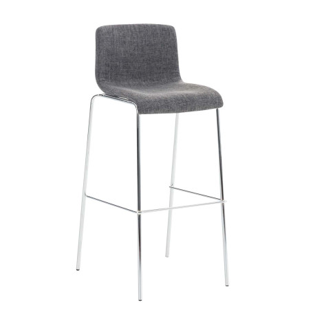Taburete Hover en Tela & Base de 4 Patas Gris claro,Cromado