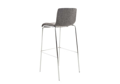 Sgabello Bar HOVER in Tessuto grigio chiaro,cromo
