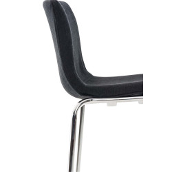 Taburete Hover en Tela & Base de 4 Patas Negro,Cromado