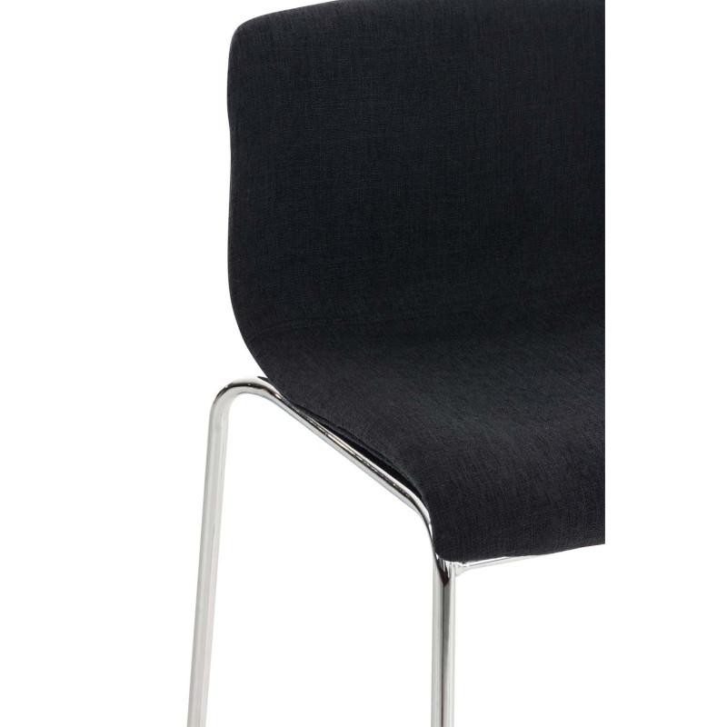 Taburete Hover en Tela & Base de 4 Patas Negro,Cromado