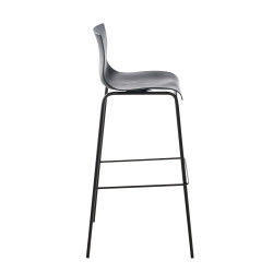 Tabouret de bar Hoover, piètement à 4 pieds, noir gris