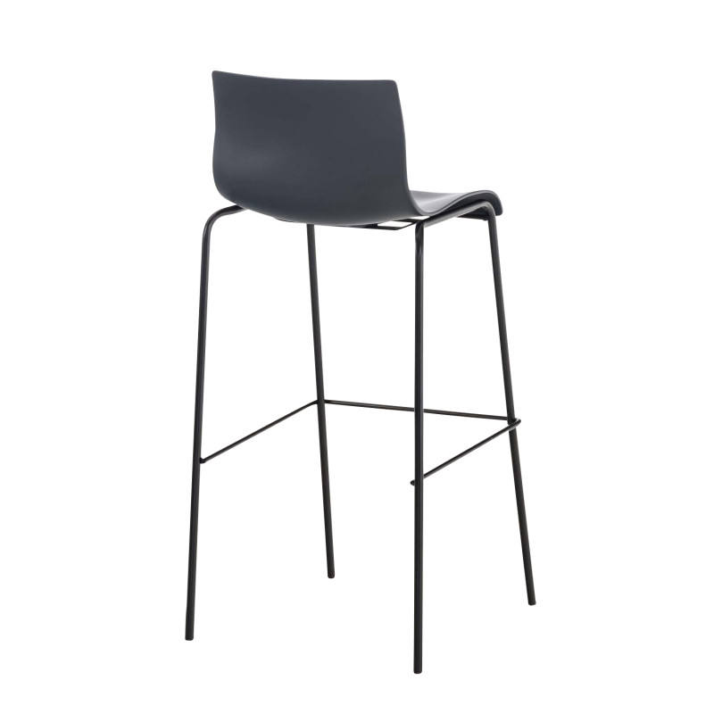 Tabouret de bar Hoover, piètement à 4 pieds, noir gris