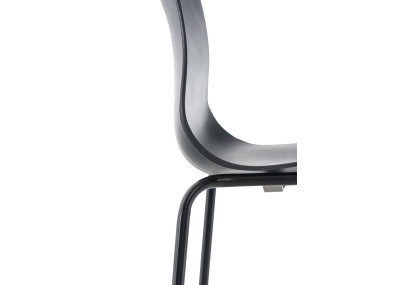 Tabouret de bar Hoover, structure à 4 pieds, noir/gris