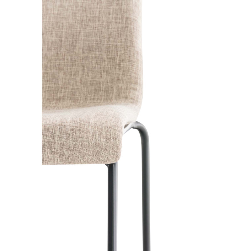 Taburete Hover en Tela & Base de 4 Patas Crema,Negro