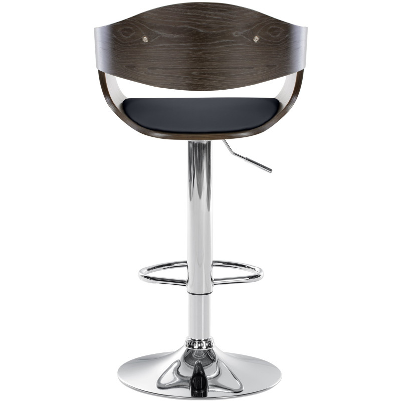 Sgabello Kingston in Similpelle nero/grigio