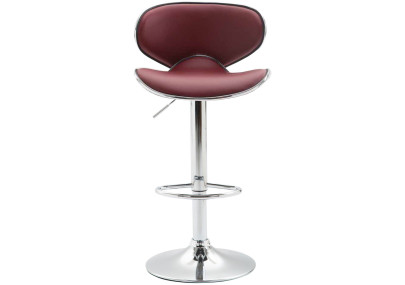 Tabouret de bar Las Vegas V2 chrome bordeaux rouge