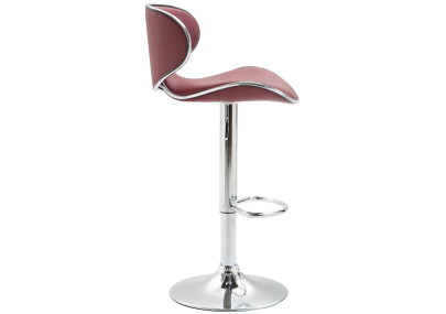 Tabouret de bar Las Vegas V2 chrome bordeaux rouge