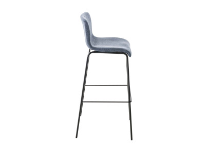 Lot de 2 tabourets de bar Hoover, en tissu, piètement à 4 pieds, noir/bleu
