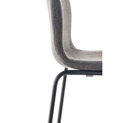 Lot de 2 tabourets de bar Hoover tissu structure 4 pieds noir gris clair