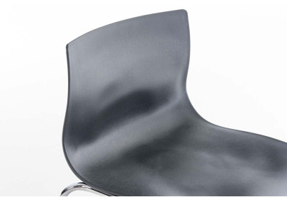 Lot de 2 tabourets de bar Hoover en plastique, structure à 4 pieds, gris chrome