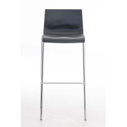Lot de 2 tabourets de bar Hoover, en plastique, structure à 4 pieds, chromés gris