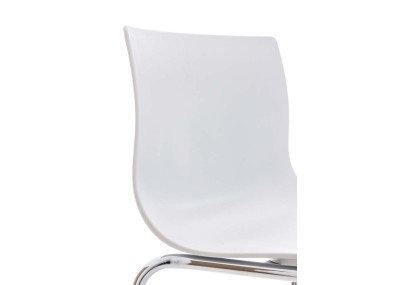 Lot de 2 tabourets de bar Hoover, en plastique, piètement à 4 pieds, blanc chromé