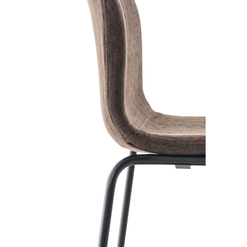 Lot de 2 tabourets de bar Hoover, en tissu, piètement à 4 pieds, noirs brun