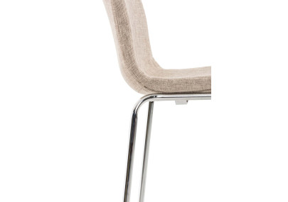 2 Sgabelli Alti HOVER in Tessuto crema,cromo