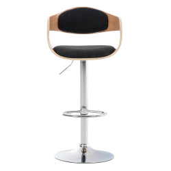 Tabouret de bar en tissu Kingston C gris naturel/foncé