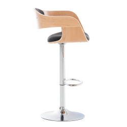 Tabouret de bar en tissu Kingston C gris naturel/foncé