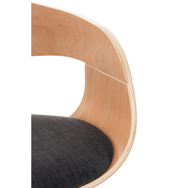 Tabouret de bar en tissu Kingston C gris naturel/foncé