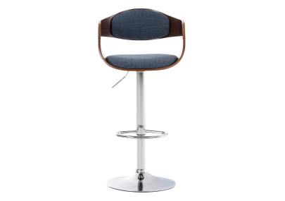 Tabouret de bar Kingston C tissu noyer/bleu