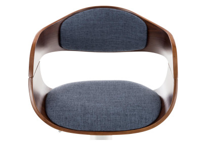 Tabouret de bar Kingston C tissu noyer/bleu