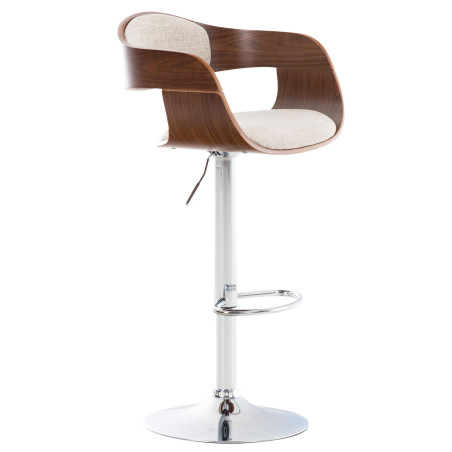 Sgabello cucina KINGSTON in tessuto Noce/crema