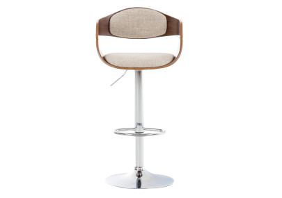 Tabouret de bar Kingston C, tissu noyer/crème