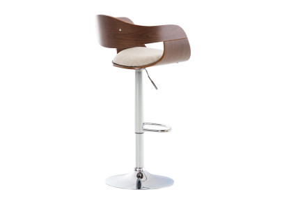 Tabouret de bar Kingston C, tissu noyer/crème