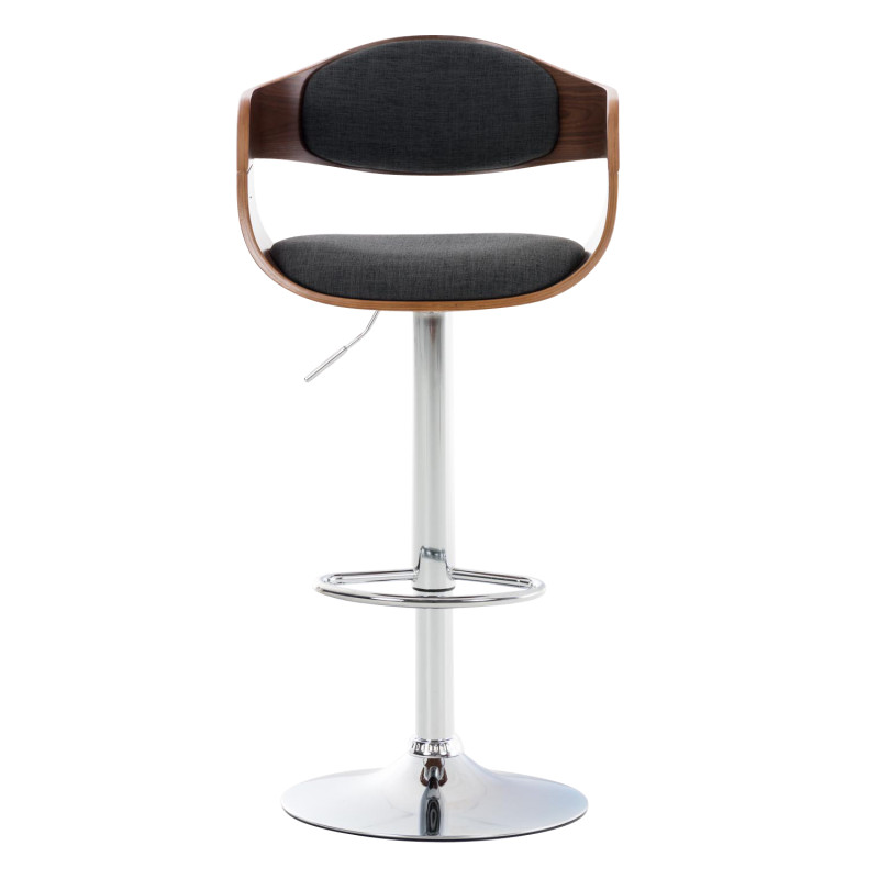 Tabouret de bar en tissu Kingston C noyer/gris foncé