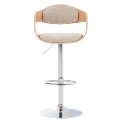 Tabouret de bar en tissu Kingston C nature/crème