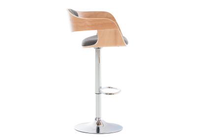 Tabouret de bar Kingston C, tissu naturel/gris clair
